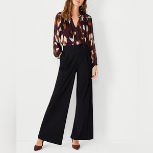 Ann Taylor High Waist Pull on Black Pants - Wide Leg